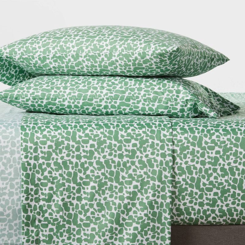 slide 2 of 4, Full Printed Microfiber Sheet Set Green Dot - Room Essentials™: Polyester, OEKO-TEX Certified, 4-Piece Set, 1 ct