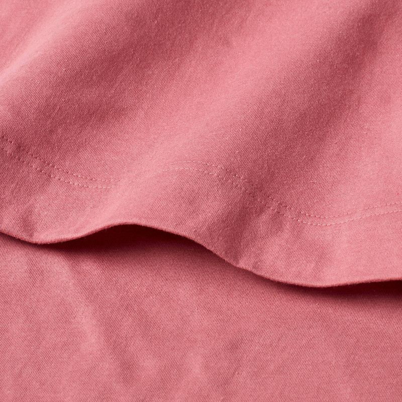 slide 3 of 4, Queen Solid Jersey Sheet Set Pink - Room Essentials, 1 ct