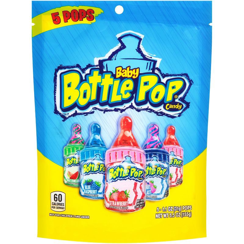 slide 1 of 4, Bazooka Baby Bottle Pop Candy - 5ct/5.5oz, 5 ct, 5.5 oz