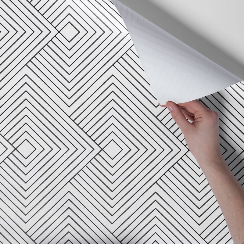 slide 2 of 4, Diamonds Peel & Stick Wallpaper Black/White - Project 62™, 1 ct