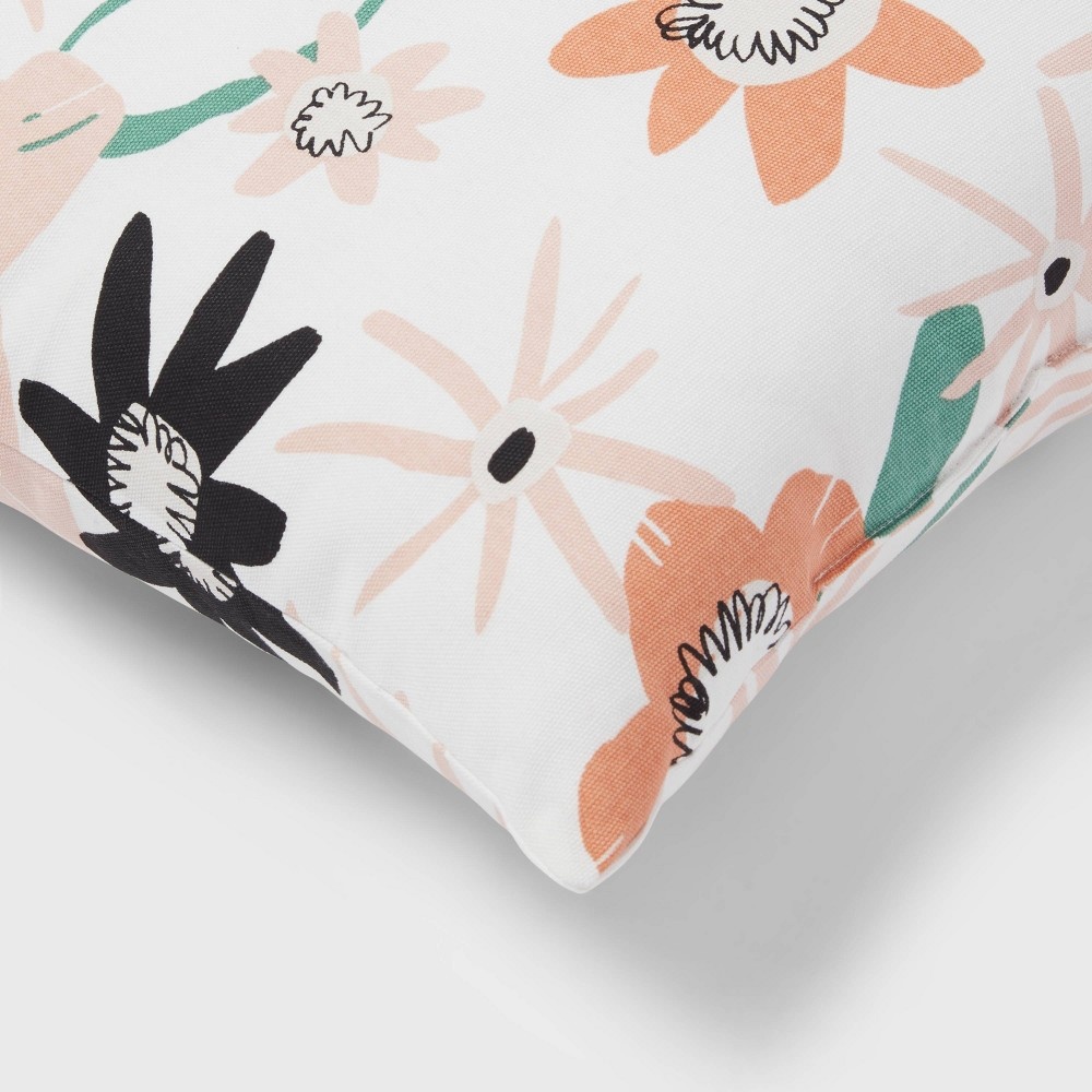 slide 4 of 4, Daisy Printed Cotton Square Throw Pillow - Room Essentials, 1 ct