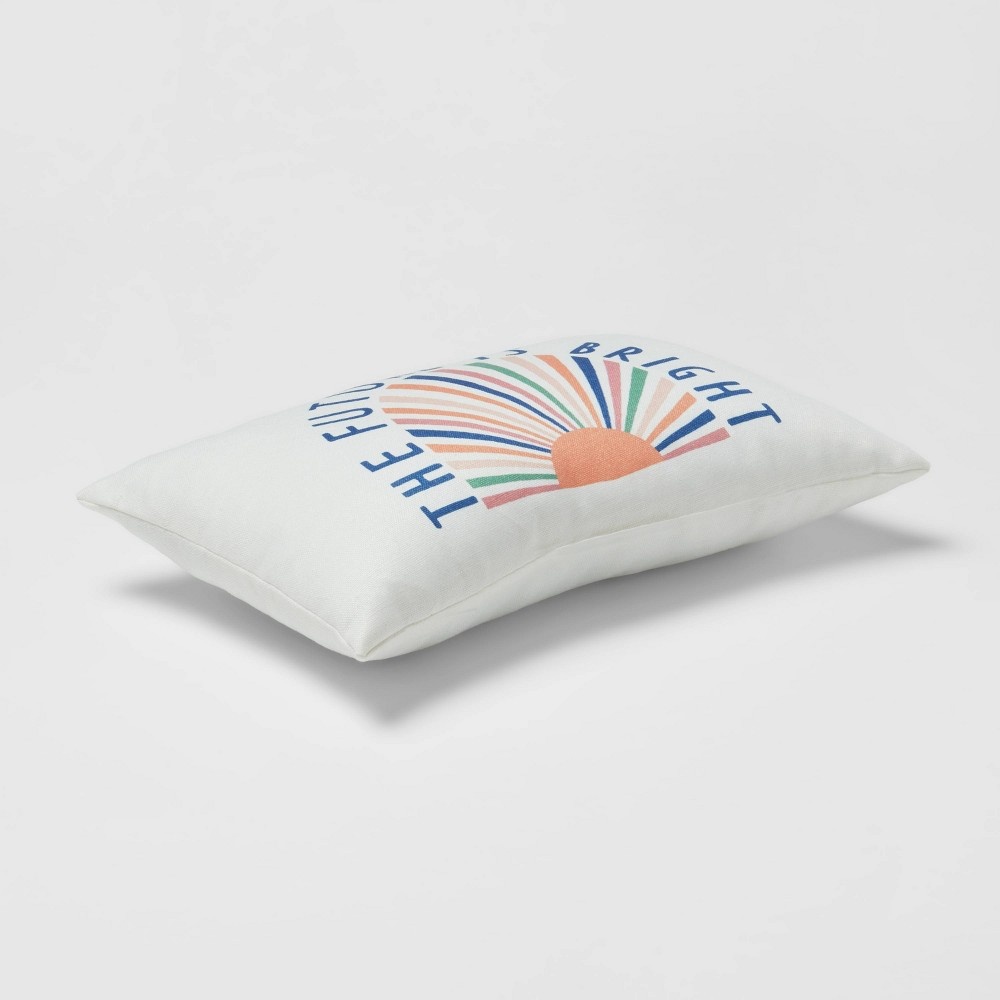 slide 3 of 4, 'The Future is Bright' Lumbar Throw Pillow White - Room Essentials, 1 ct