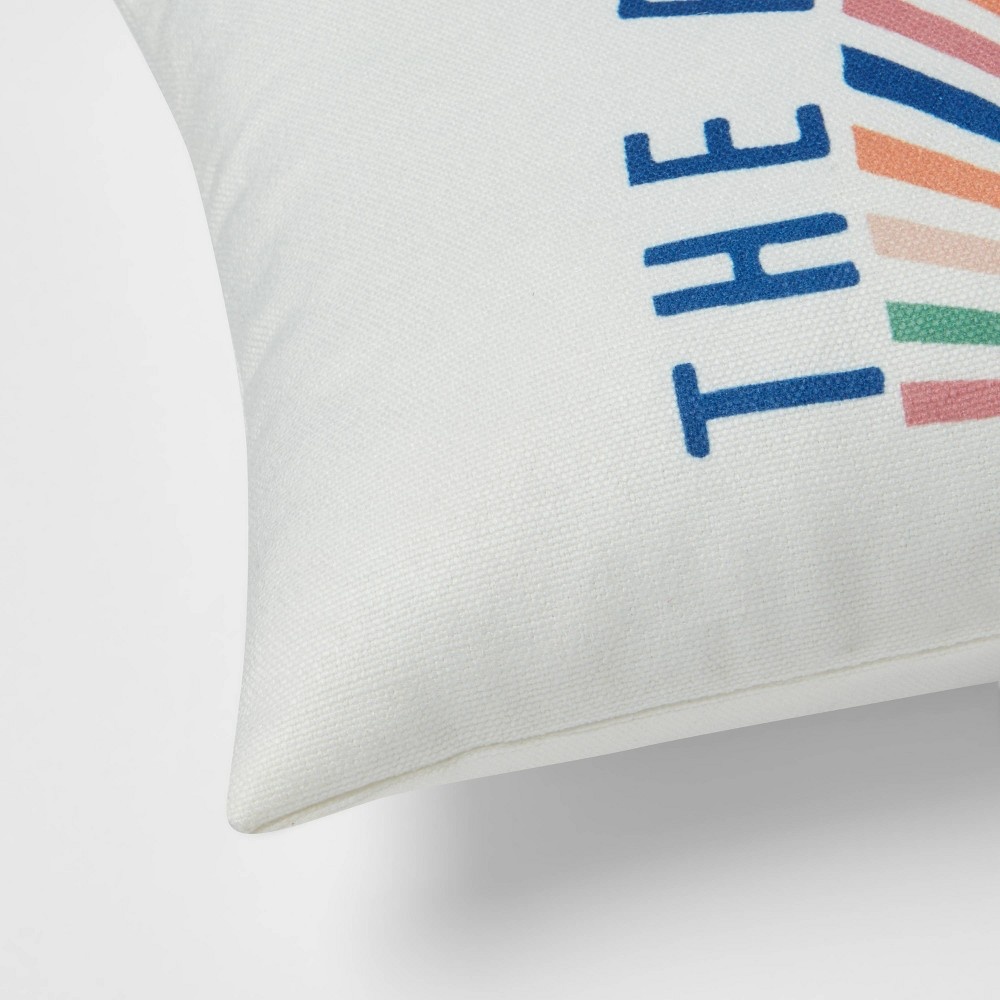 slide 4 of 4, 'The Future is Bright' Lumbar Throw Pillow White - Room Essentials, 1 ct