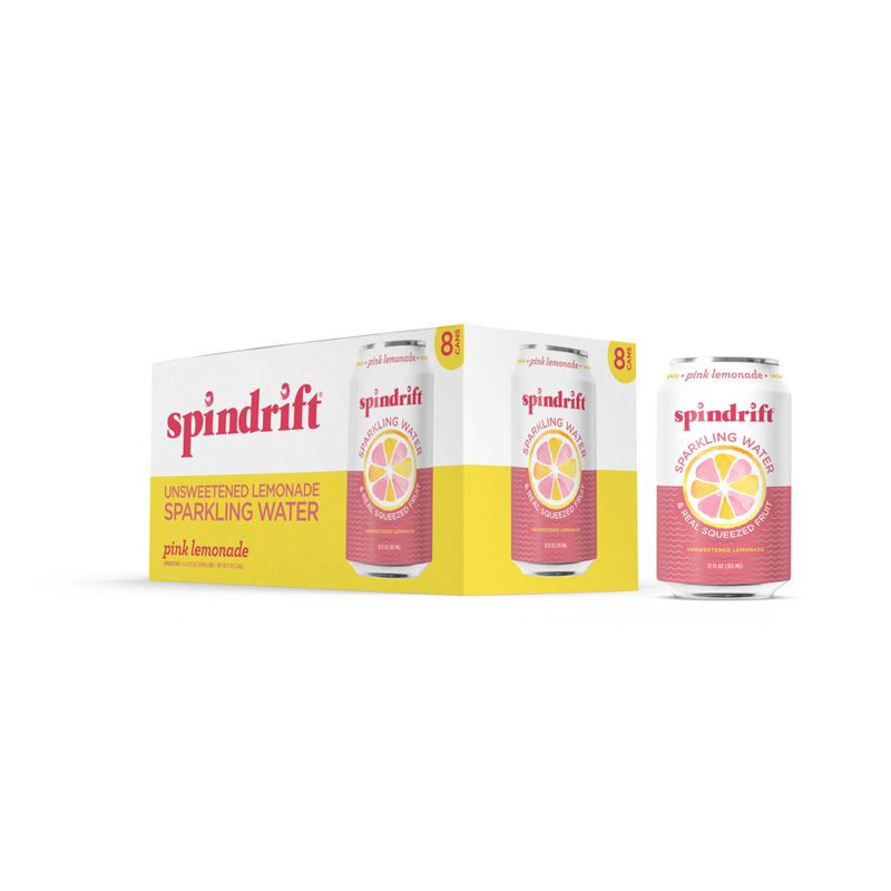 slide 4 of 6, Spindrift Pink Lemonade Sparkling Water - 8pk/12 fl oz Cans, 8 ct; 12 fl oz