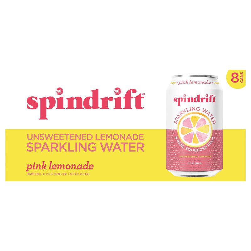 slide 5 of 6, Spindrift Pink Lemonade Sparkling Water - 8pk/12 fl oz Cans, 8 ct; 12 fl oz