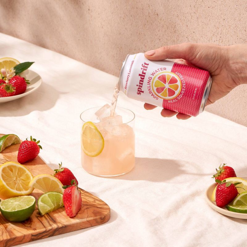 slide 5 of 6, Spindrift Strawberry Lemonade Sparkling Water - 8pk/12 fl oz Cans, 8 ct; 12 fl oz