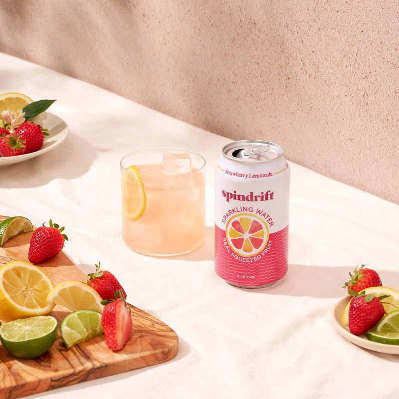 slide 6 of 6, Spindrift Strawberry Lemonade Sparkling Water - 8pk/12 fl oz Cans, 8 ct; 12 fl oz