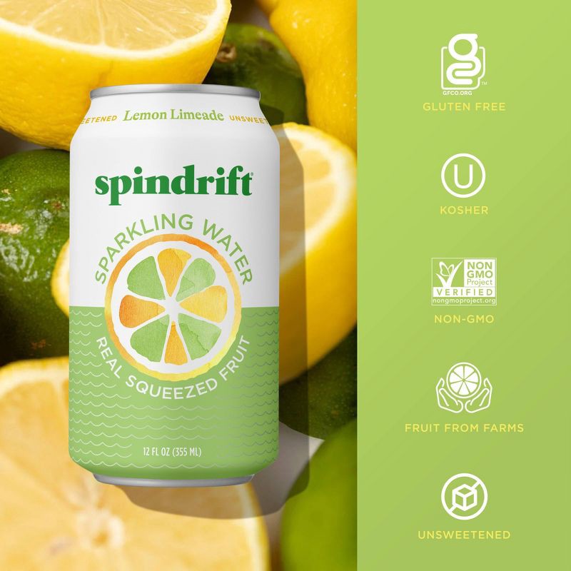 slide 3 of 6, Spindrift Lemon Limeade Sparkling Water - 8pk/12 fl oz Cans, 8 ct; 12 fl oz