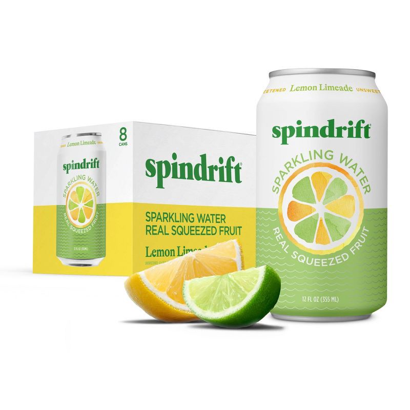 slide 1 of 6, Spindrift Lemon Limeade Sparkling Water - 8pk/12 fl oz Cans, 8 ct; 12 fl oz