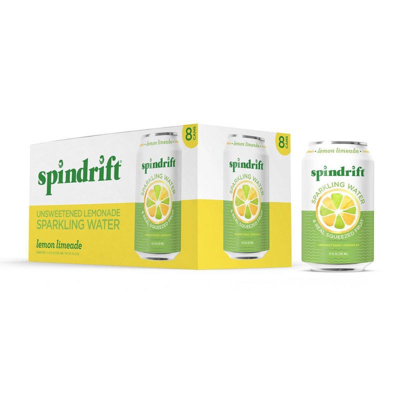 slide 1 of 7, Spindrift Lemon Limeade Sparkling Water - 8pk/12 fl oz Cans, 8 ct; 12 fl oz