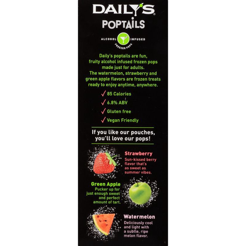 slide 3 of 8, Daily's Cocktails Daily's Poptails Alcohol Infused Freezer Pops Variety Pack - 12pk/100ml, 12 ct, 100 ml