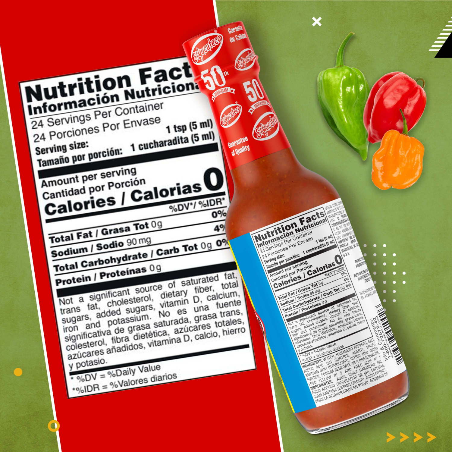 slide 7 of 8, El Yucateco Chile Habanero Hot Sauce 4 fl oz, 4 fl oz