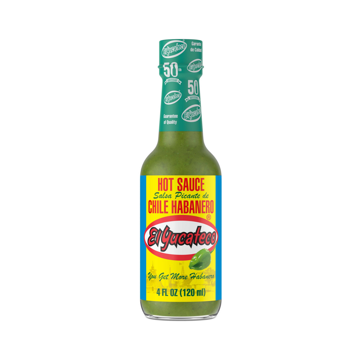 slide 1 of 8, El Yucateco Chile Habanero Hot Sauce 4 fl oz, 4 fl oz