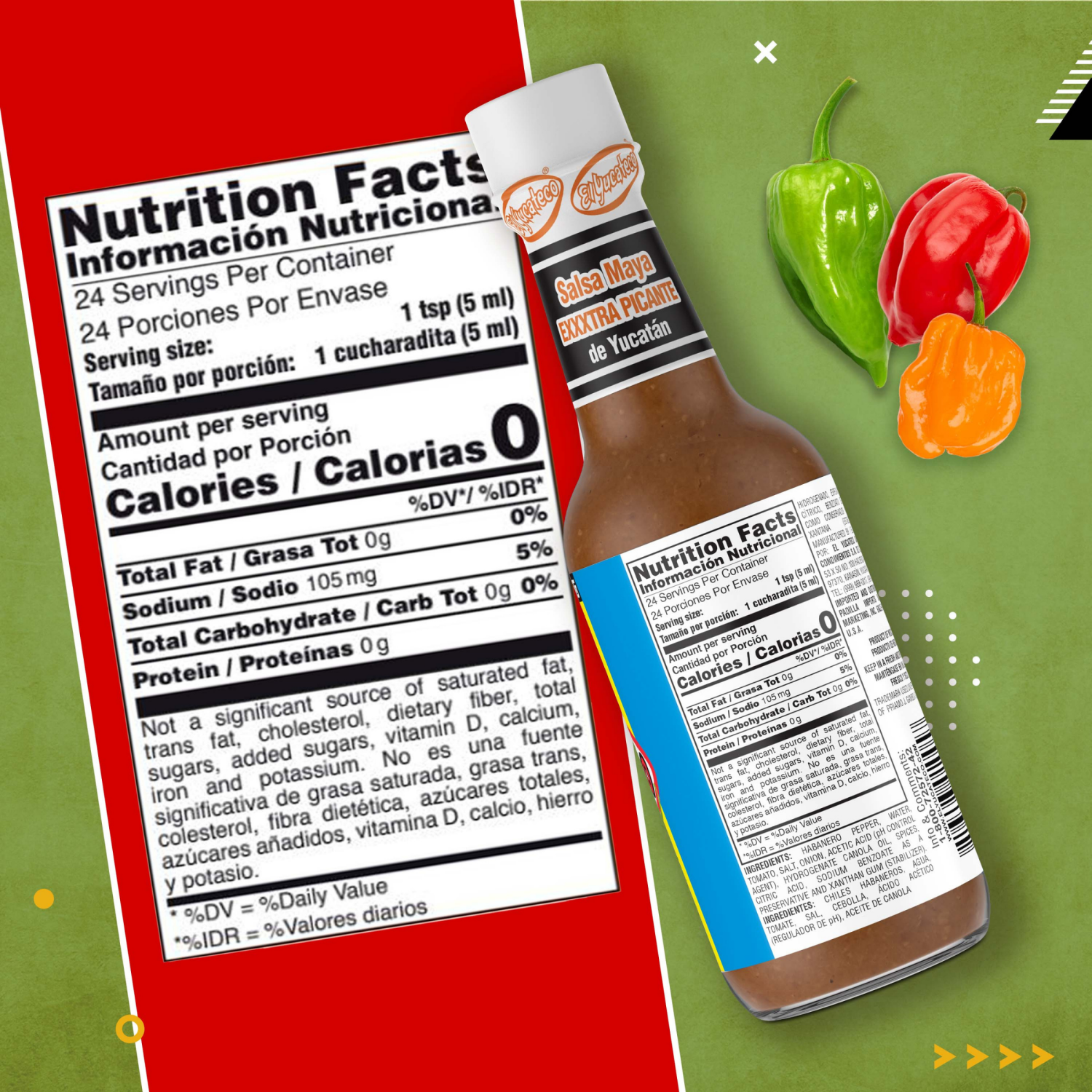 slide 7 of 8, El Yucateco Xxxtra Chile Habanero Hot Sauce 4 fl oz, 4 fl oz