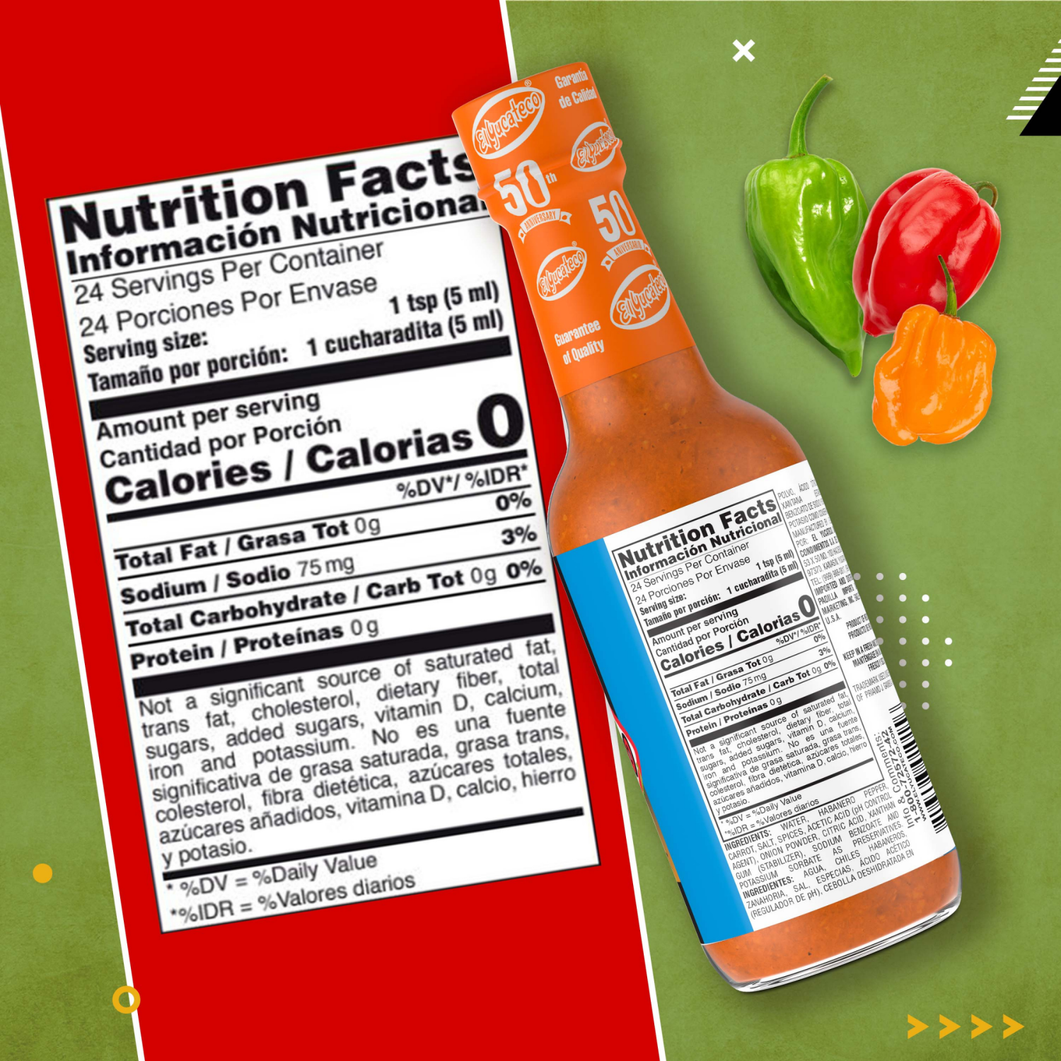 slide 7 of 8, El Yucateco Caribbean Chile Habanero Hot Sauce 4 fl oz, 4 fl oz