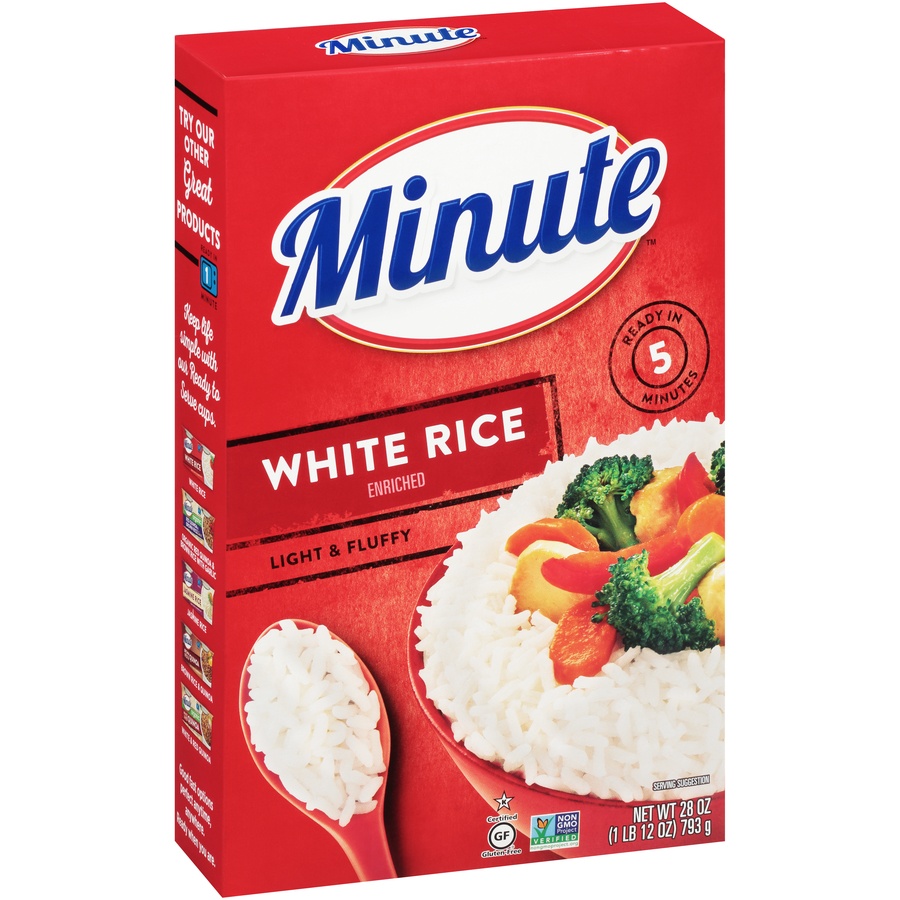 slide 4 of 8, Minute White Rice, 28 oz