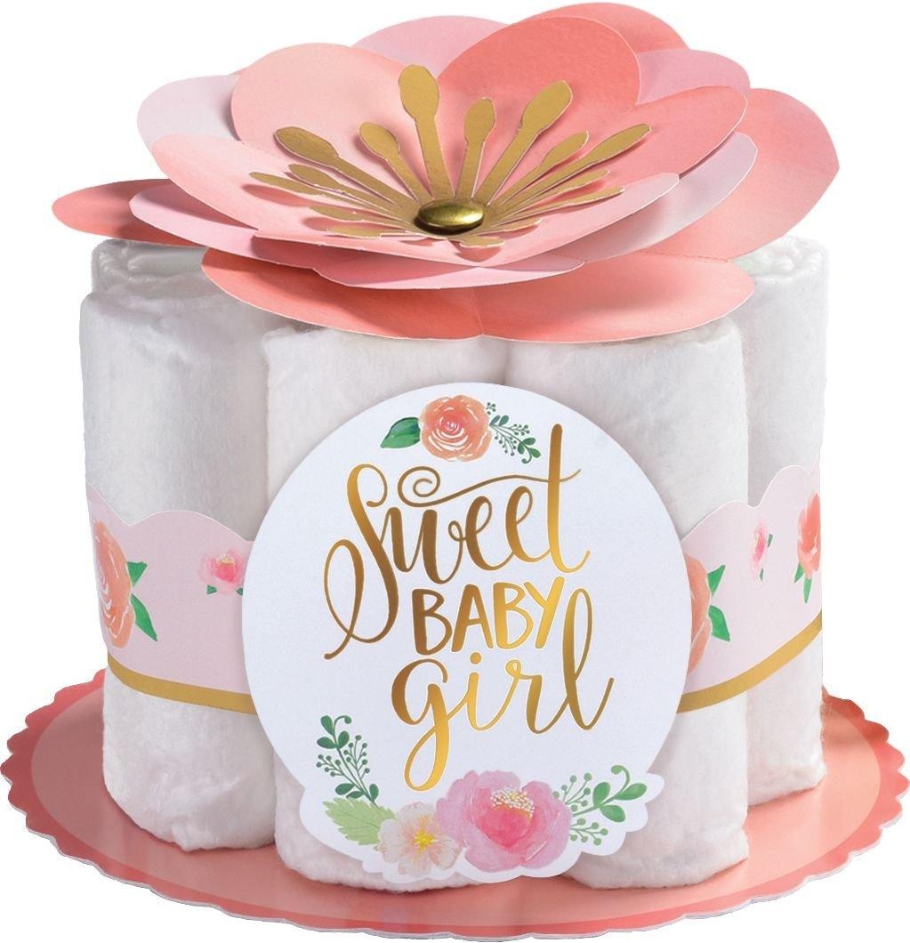 slide 1 of 1, Party City Floral Baby Diaper Centerpiece Kit, 1 ct