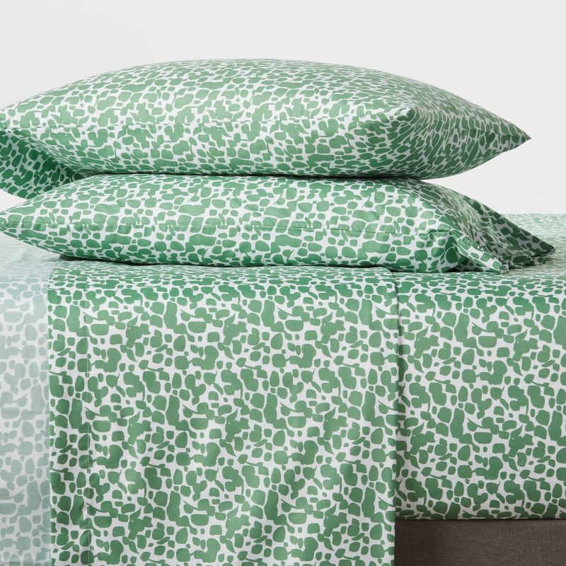 slide 2 of 4, King Printed Microfiber Sheet Set Green Dot - Room Essentials™: Polyester, OEKO-TEX Certified, 4-Piece Set, 1 ct