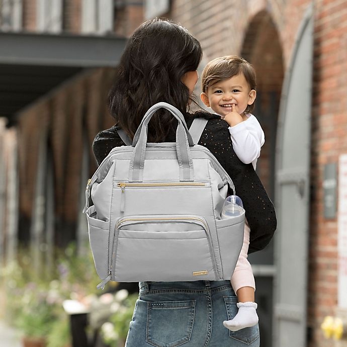 slide 2 of 11, Skip Hop SKIP*HOP Mainframe Wide Open Backpack Diaper Bag - Grey, 1 ct