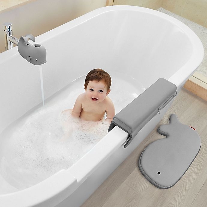 slide 2 of 9, Skip Hop SKIP*HOP Moby Bath Time Essentials Kit - Grey, 4 ct