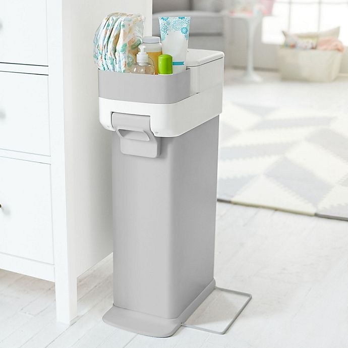 slide 9 of 11, Skip Hop Skip*Hop Nursery Diaper Pail - Grey/White, 1 ct