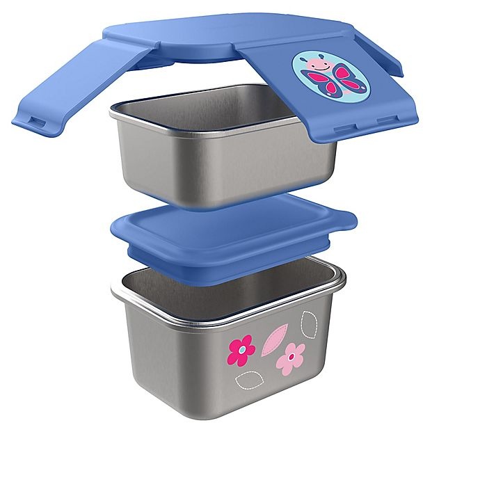 slide 2 of 3, Skip Hop SKIP*HOP Butterfly Stainless Steel Lunch Kit, 2 ct