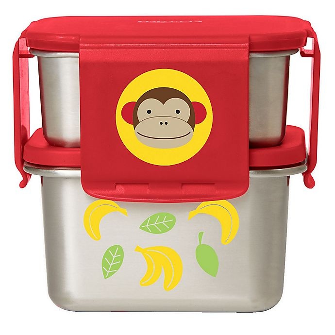 slide 1 of 3, Skip Hop SKIP*HOP Monkey Stainless Steel Lunch Kit, 2 ct