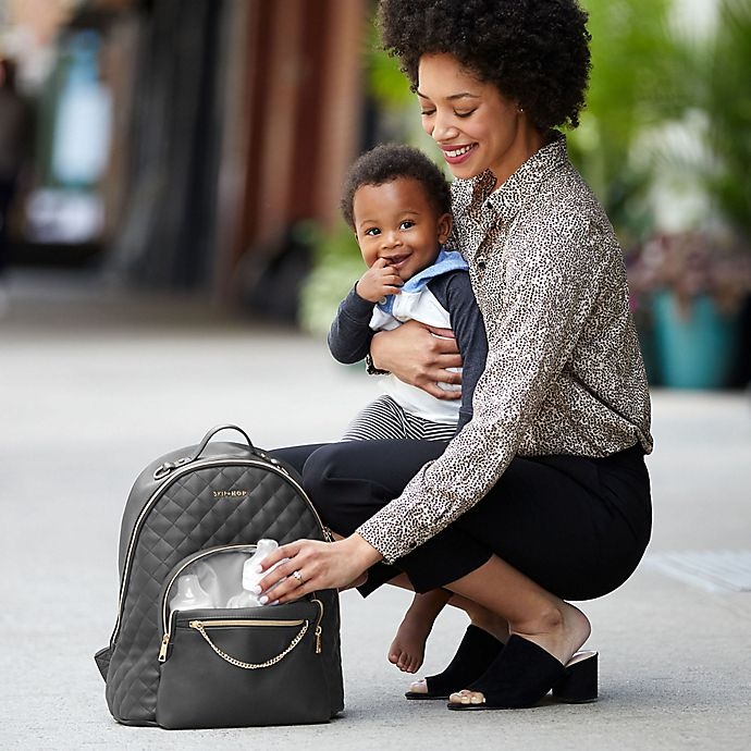 slide 5 of 10, Skip Hop SKIP*HOP LinxQuilted Diaper Backpack - Black, 1 ct