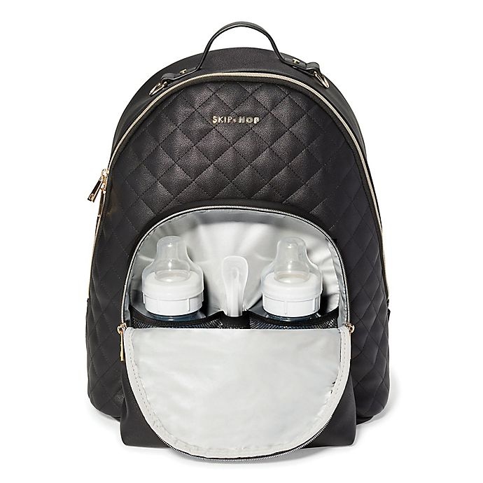 slide 7 of 10, Skip Hop SKIP*HOP LinxQuilted Diaper Backpack - Black, 1 ct