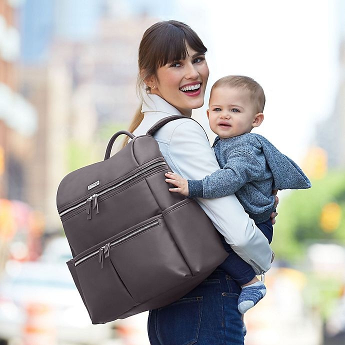 slide 4 of 10, Skip Hop SKIP*HOP Flatiron Diaper Backpack - Grey Raisin, 1 ct