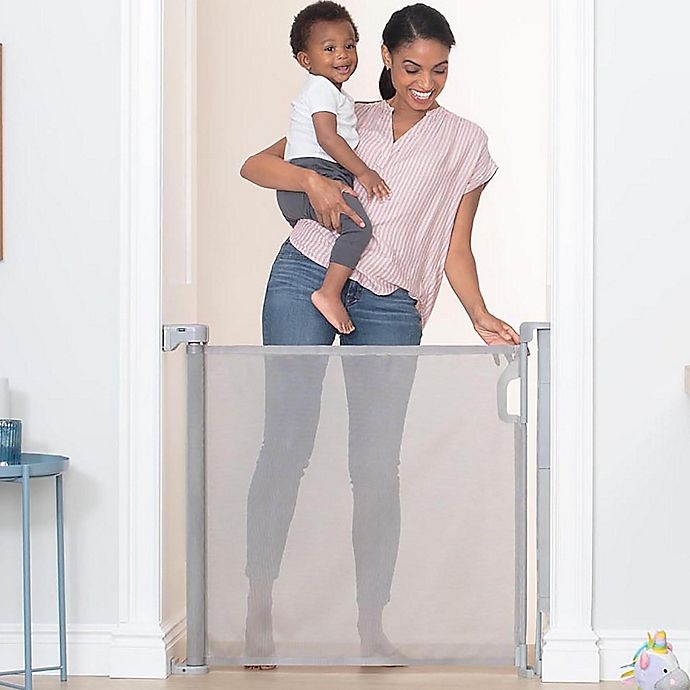 slide 2 of 11, Skip Hop SKIP*HOP Playview Retractable Mesh Safety Gate - Grey, 1 ct