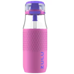 Zulu 18oz Tag Tritan Water Bottle - Gray/Orange