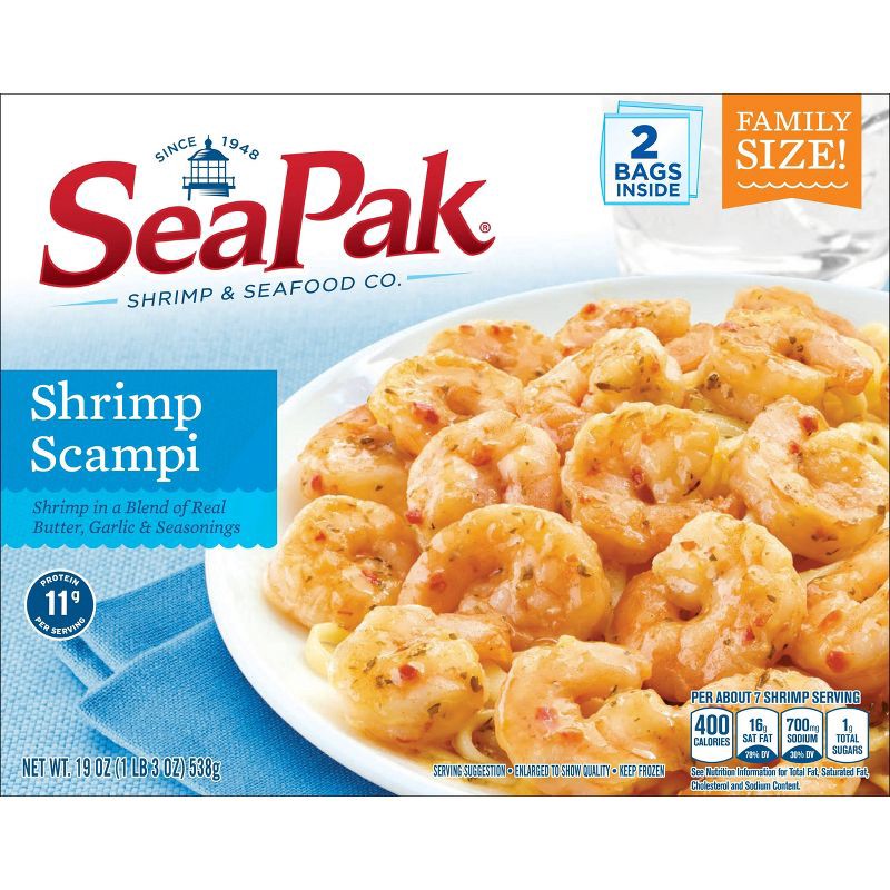 slide 1 of 4, Sea Pak SeaPak Shrimp Scampi Family Size - Frozen - 19oz, 19 oz