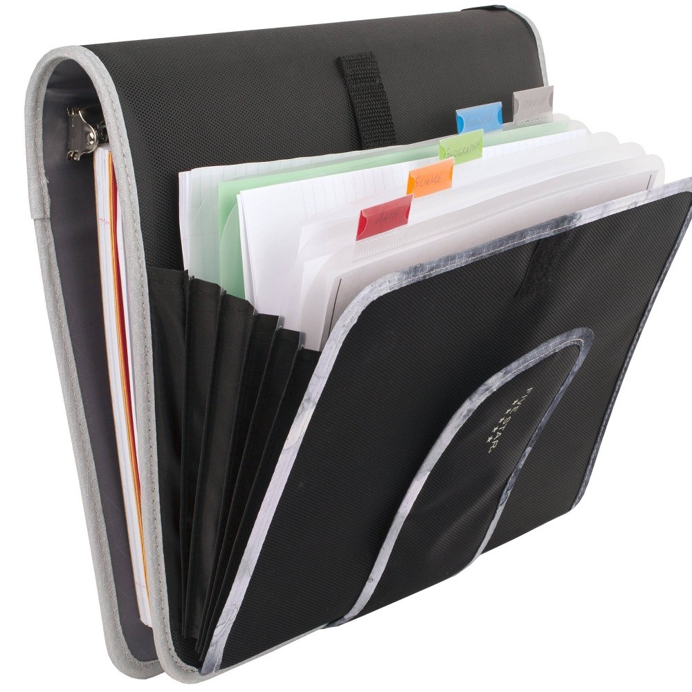 slide 5 of 6, 2" Quick Tab Sewn Zipper Binder Black/Gray - Five Star, 1 ct