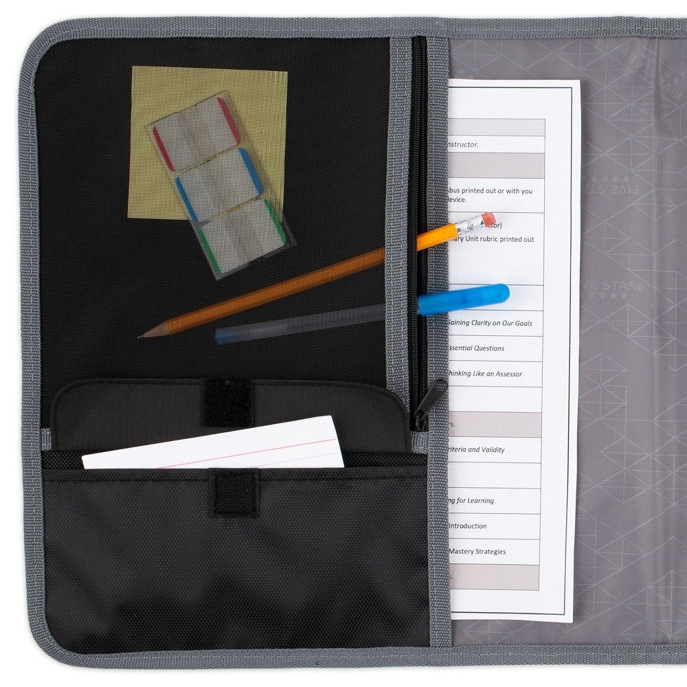 slide 6 of 6, 2" Quick Tab Sewn Zipper Binder Black/Gray - Five Star, 1 ct