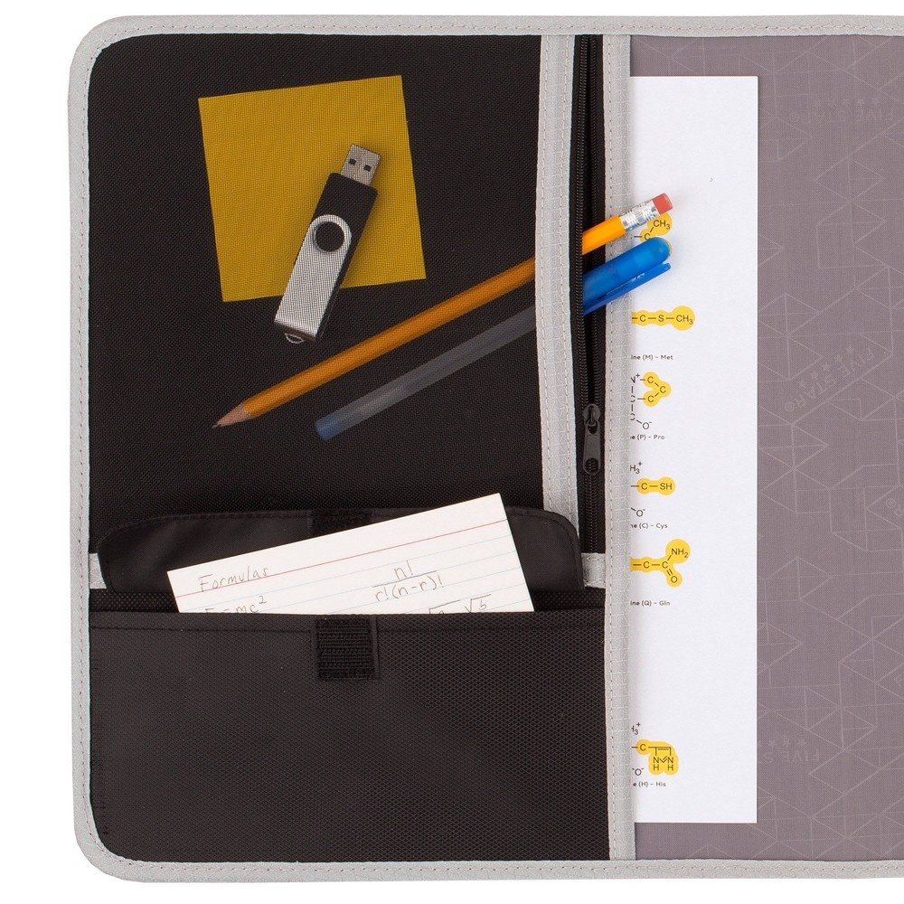 slide 4 of 6, 2" Quick Tab Sewn Zipper Binder Black/Gray - Five Star, 1 ct
