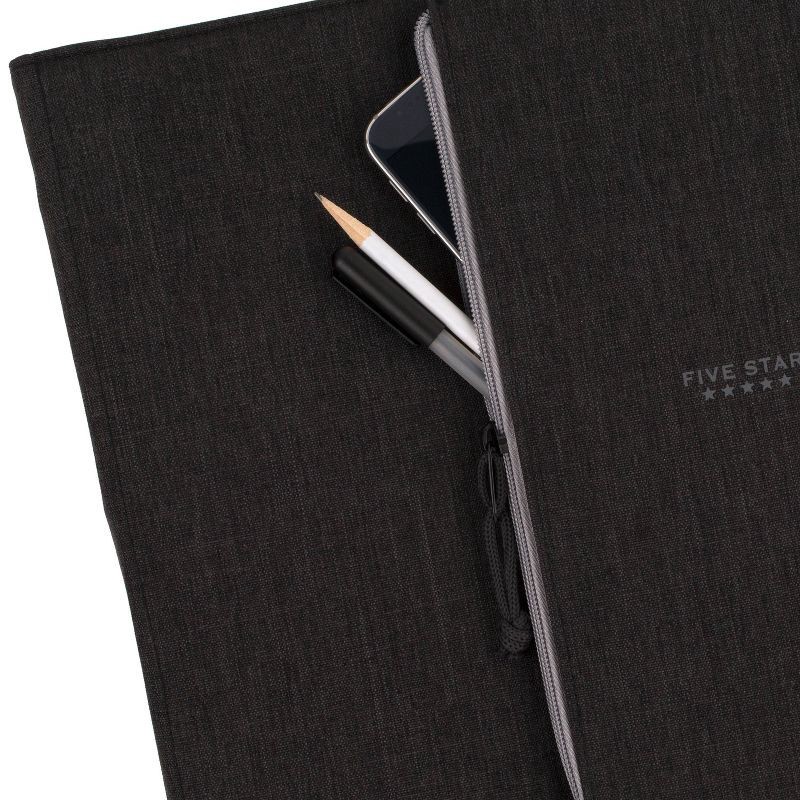 slide 4 of 7, Five Star Older Student Deluxe 1" Binder Black/Gray: 5 Star Zipper Binder Organizer, 3 Ring, 8 Pockets, 225 Sheet Capacity, 225 sheets