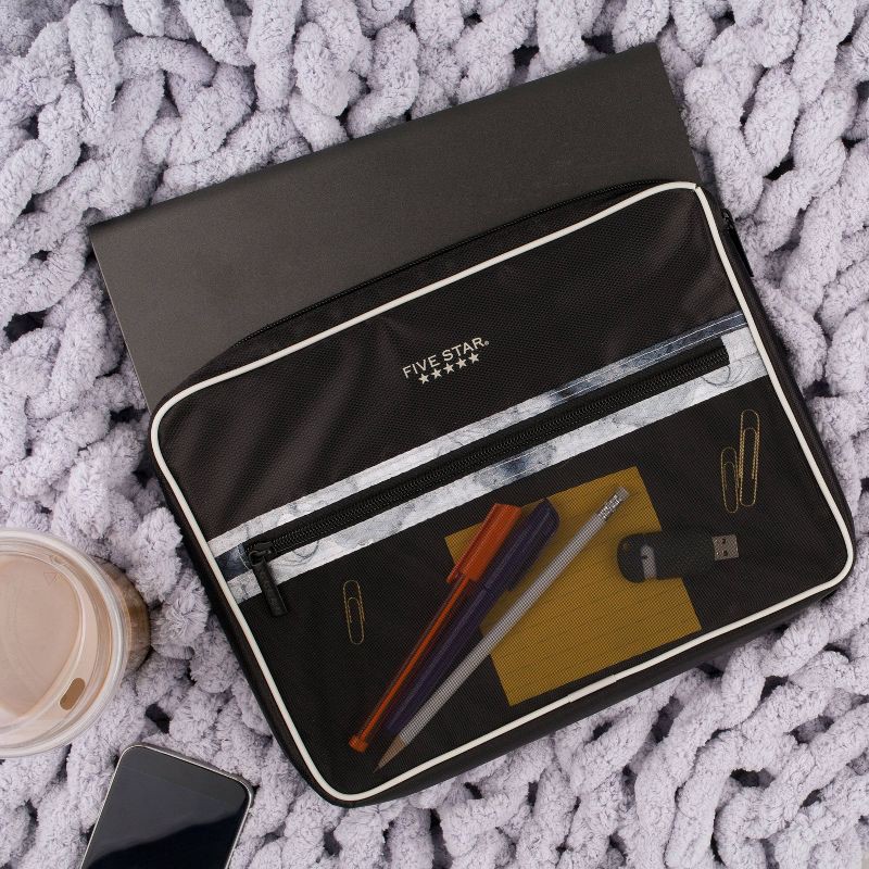 slide 6 of 7, Chromebook Sleeve Black Fits 11" - Five Star: Soft Polyester Case, Full Zip, Exterior Pocket, Tablet & Laptop Sleeve, 1 ct