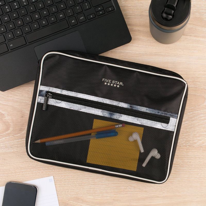 slide 7 of 7, Chromebook Sleeve Black Fits 11" - Five Star: Soft Polyester Case, Full Zip, Exterior Pocket, Tablet & Laptop Sleeve, 1 ct