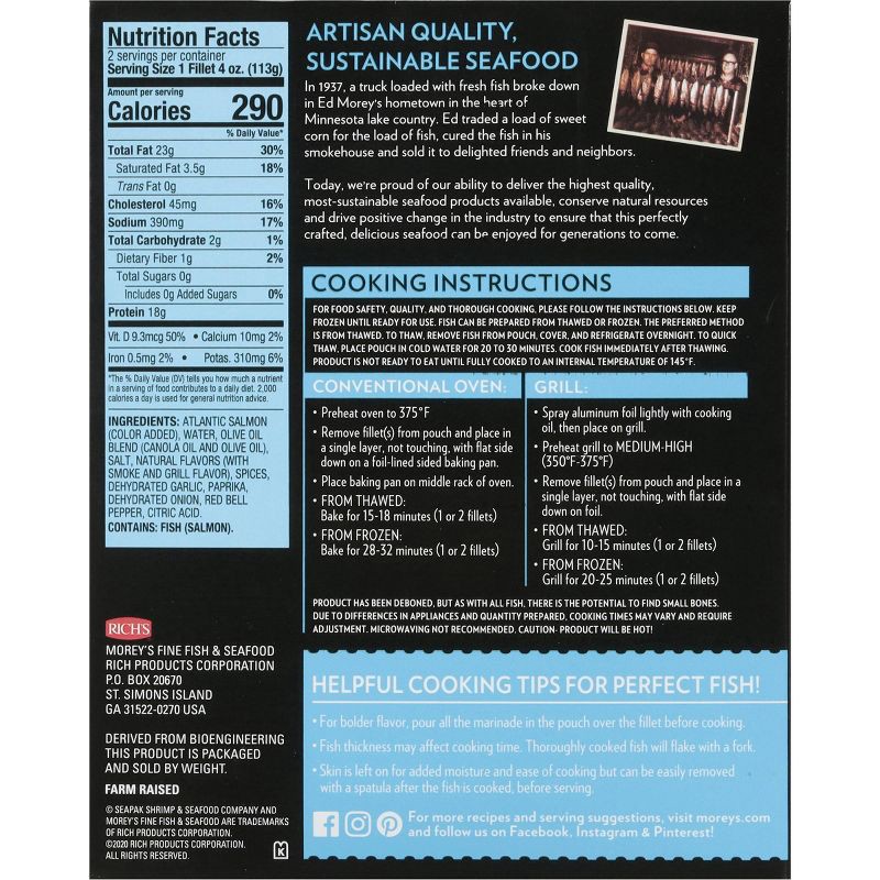 slide 2 of 6, Sea Pak SeaPak Morey's Atlantic Salmon Seasoned Grill - Frozen - 8oz, 8 oz