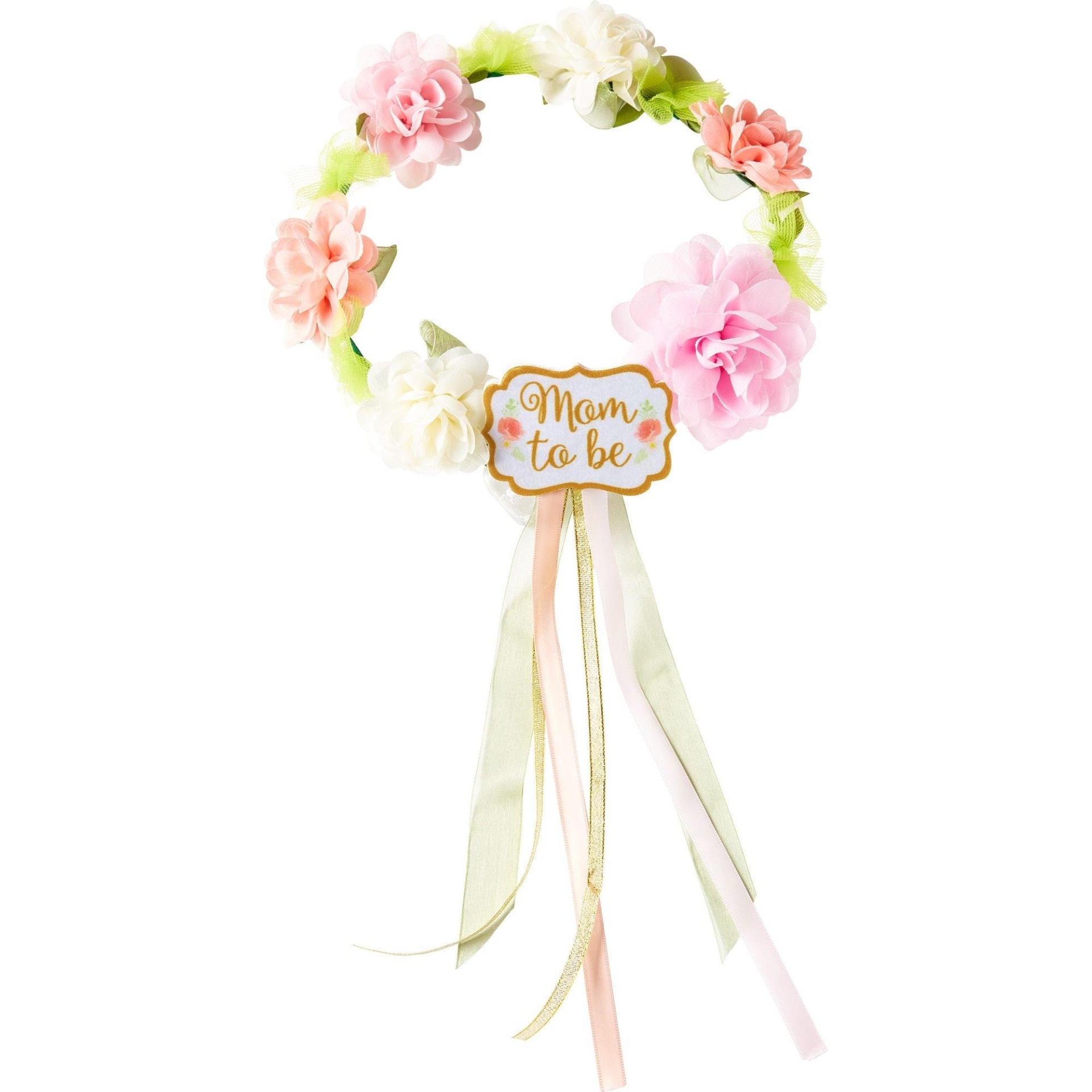 slide 1 of 1, Party City Floral Baby Shower Mom to Be Flower Crown, 1 ct