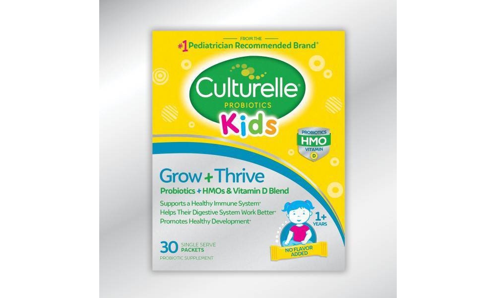 slide 4 of 4, Culturelle Kids Grow + Thrive Probiotics + HMO + Vitamin D Blend Packs, 30 ct