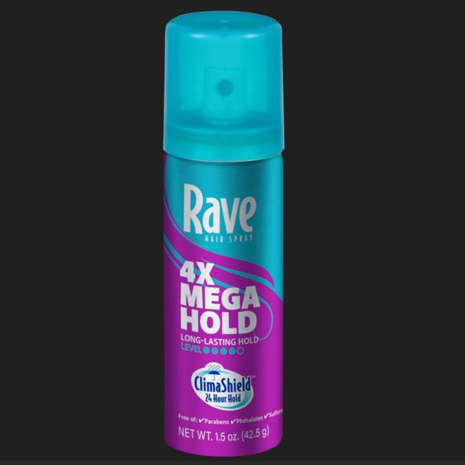 slide 1 of 2, Rave 4X Mega Unscented Travel Size Hairspray, 1.5 oz