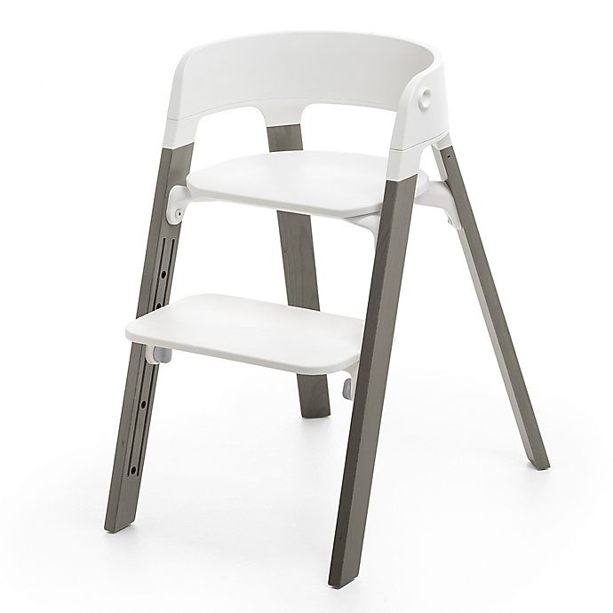 slide 1 of 1, Stokke Steps Chair with Grey Legs and White Seat, 1 ct