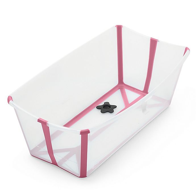 slide 3 of 6, Stokke Flexi Bath Tub and Newborn Support Set - Transparent Pink, 1 ct