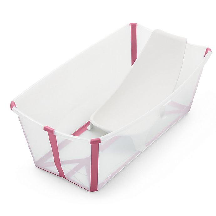 slide 1 of 6, Stokke Flexi Bath Tub and Newborn Support Set - Transparent Pink, 1 ct