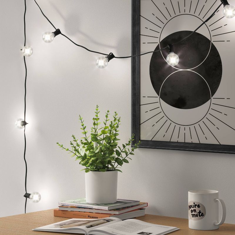 slide 2 of 4, LED Globe String Lights Black - Room Essentials™: Indoor/Outdoor, Connects End to End, UL Listed, 1 ct
