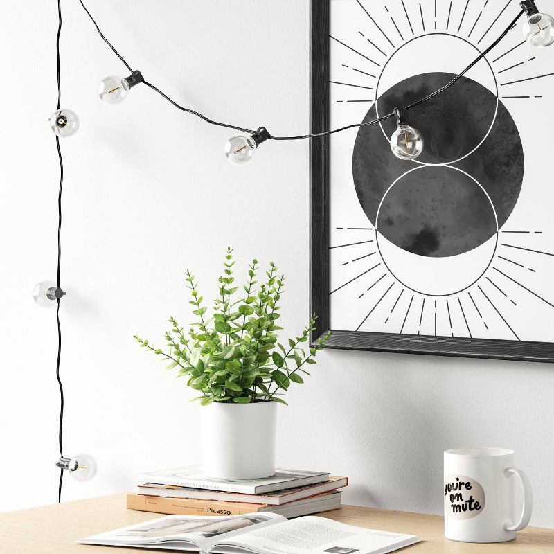 slide 3 of 4, LED Globe String Lights Black - Room Essentials™: Indoor/Outdoor, Connects End to End, UL Listed, 1 ct