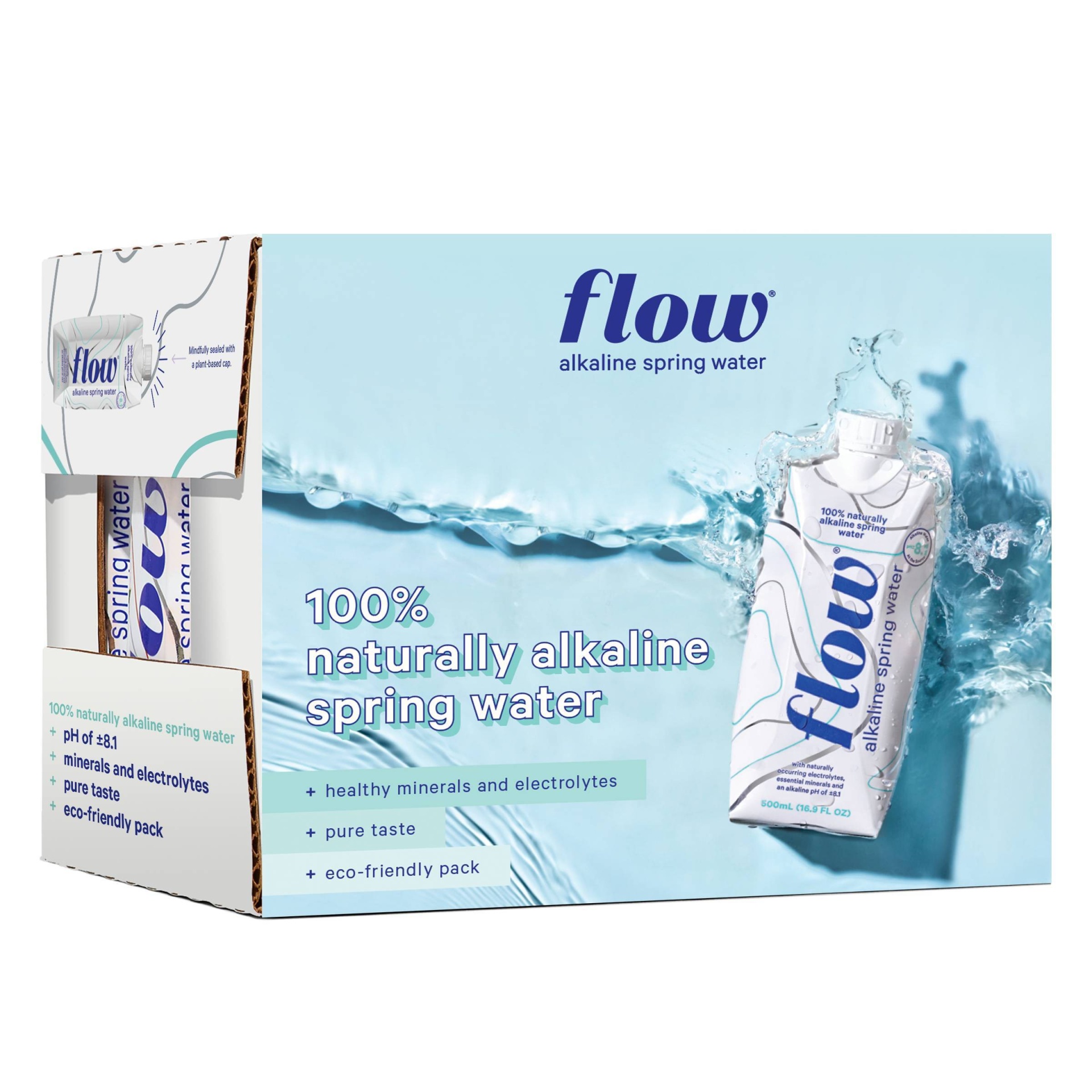 slide 1 of 4, Flow Natural Alkaline Spring Water, 6 ct, 16.9 fl oz