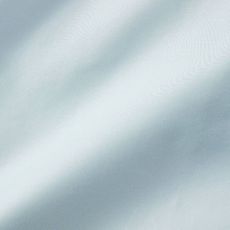 slide 4 of 4, Queen Solid Performance 400 Thread Count Sheet Set Light Blue - Threshold™: Cotton Woven, Includes 2 Pillowcases & Fitted Sheet, 1 ct